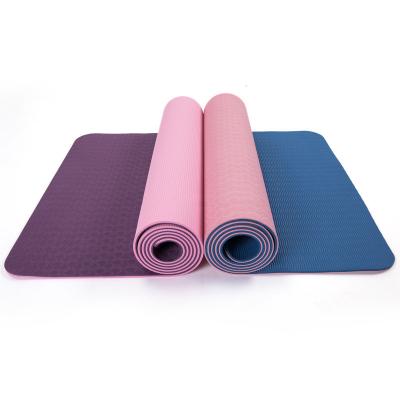 China Eco-friendly Two Color Double Layer Tape Yoga Mat For Yoga Studio Home Gym Fitness for sale