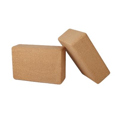 China Durable High Density Cork Custom Yoga Brick Foam Yoga Block With Burned Engraving Logo for sale