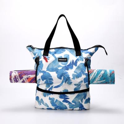 China Single Bag With Decoration Wood Wholesale Custom Pick Ball Mat Canvas High Quality Yoga Carry Bag for sale