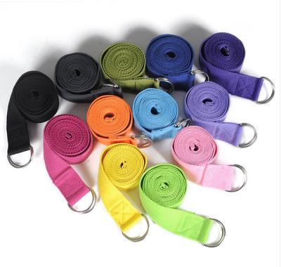 China Wholesale Eco-friendly Yoga Mat Factory Cotton Yoga Belt Stretch Belt Training Carrying Belt With Buckles for sale