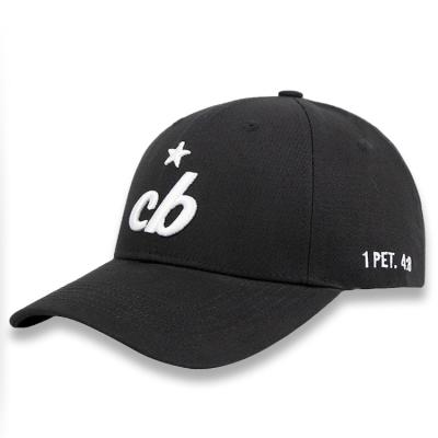 China Qianzun COMMON High Quality Classic Black Hats Men Cotton 6 Panel 3d Embroidered Logo Custom Baseball Cap for sale