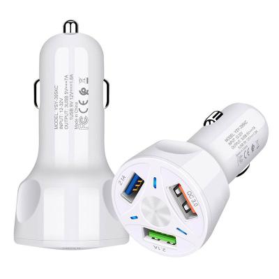 China Mobile Phone Charger 5V QC3.0 3 USB Ports Car Fast Charger For Mobile Phone for sale