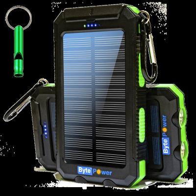 China 2022 BytePower Charger, QI 15W Wireless Waterproof Solar Power Bank 20000mah USB Power Bank Portable Solar Charger IP68 for sale