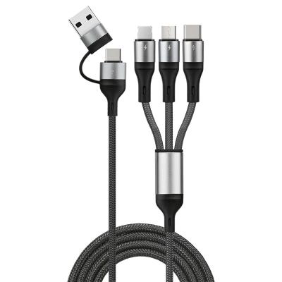 China Mobile Phone 4 in 1USB Type C Multi-Interface Fast Charging Cable 3A 5A Fast Charger Charging Cable For iPhone QC3.0 Mobile Phone Accessories for sale