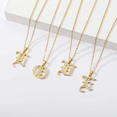 China TRENDY Capital Initial Necklace Stainless Steel Jewelry For Women Chain Pendant Minimalist Valentine Jewelry Gift Letter Necklace Choker for sale