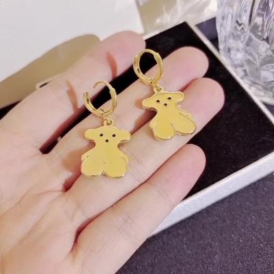 China 2022 New Trendy Vintage Baroque Earrings Women 18K Gold Plated Bear Stud Earrings Fashion Jewelry By Gold for sale