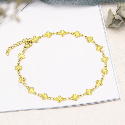 China Multi Style Customized Wholesale 18K TRENDY Women's Anklet Stainless Steel Anklet Fashion Gold Plated Non-fading Jewelry for sale