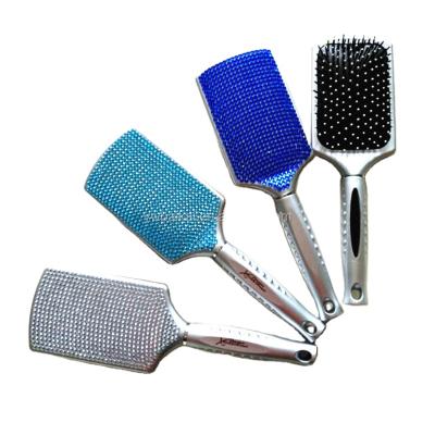 China 2017 new home design faux stone bling bling plastic hair brush for comb for sale