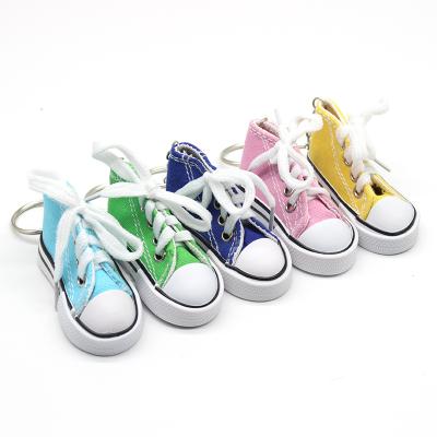 China Crystal Mini Cartoon Canvas Shoes Couples Key Chain Canvas Shoes Key Chain Pendant Creative Pendant for sale