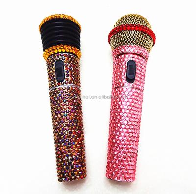 China Handheld Microphone Favorites Compare Microphone Wireless Diamond Bling Bling Microphone for sale