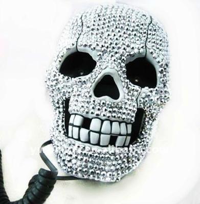 China ABS Shape Crystal Bling Crossbones Telephone Sets Ghost Skull Home Telephone for sale