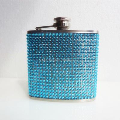 China Morden Luxury Rhinestone Hip Flask Gift Blingbling Portable Stainless Steel Hip Flask Hip Flask Gift Hip Flask for sale