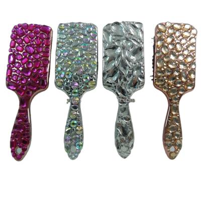 China Home Luxury Diamond Hair Brush Cushion Bling Detangling Hair Brush Custom Rhinestone Hair Brush for sale