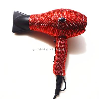 China Other professional custom luxury bling ionic salon blow dryer rhinestone rhinestone hair blow dryer blow dryer for sale