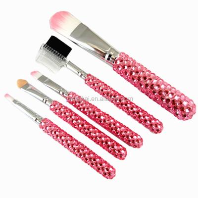 China Angular Blush Bling Bling Rhinestone Makeup Brushes For Promotion Cosmetic Brush Set for sale