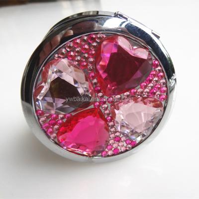 China Pocket Mirror Crystal Bling Bling Cosmetic Mirror For Best Selling Pocket Promotional Mini Mirror Gifts Makeup Mirror for sale