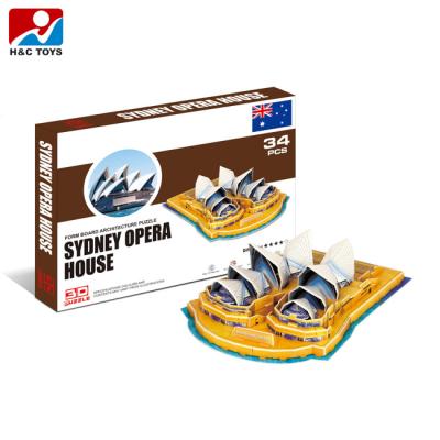 China DIY 3D Model TOY 34pcs Sydney Opera House Puzzle Games For Children HC320248 for sale