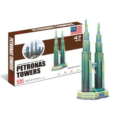 China DIY TOY New Products 47PCS Twin Towers 3D Jigsaw Puzzle HC320250 for sale