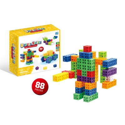 China Construction Toy DIY Square Block Toys Puzzle Set 88pcs Kids Intellectual Building Toy Stacking Blocks HC545960 for sale