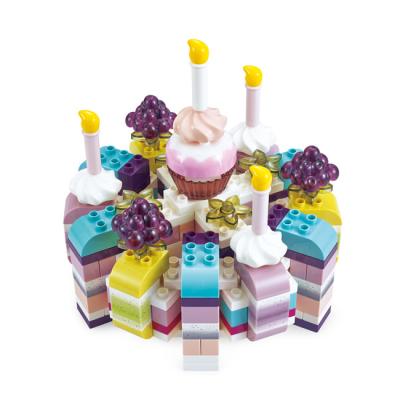 China Plastic Construction Toy Birthday Cake Block Toy 204pcs Building Blocks Children Building Brick Set HC534433 for sale