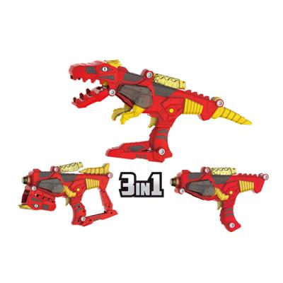 China Electronic gun toy 3 IN 1 puzzle take apart dinosaur to transform electric gun toy kids throw toys HC547415 for sale