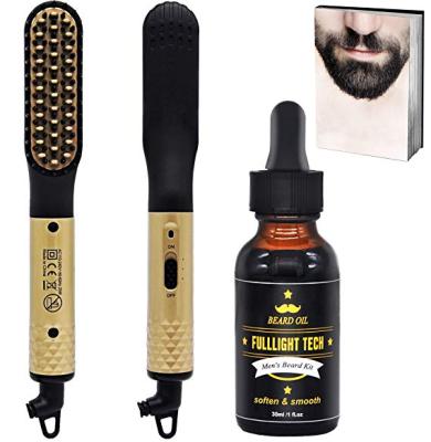 China Popular Quick Electric Heated Fast Electric Heated Beard Hair Brush Comb Beard Straightener for sale