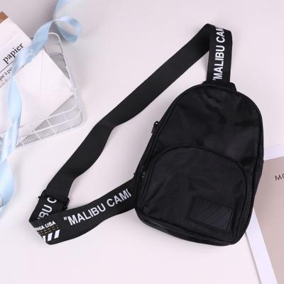 China Fashion Waterproof Custom Made Black Polyester Front Pack Men Cross Body Shoulder Trunk Pocket Sling Sling Bag for sale