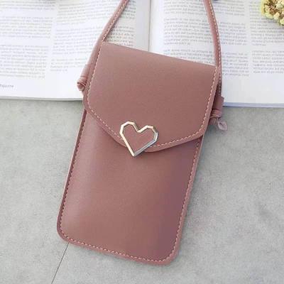 China Designer Custom Pu Leather Waterproof Wholesale Ladies Cross - Body Sling Bag Small Mobile Phone for sale