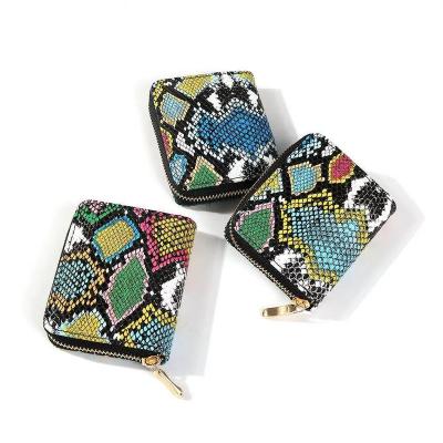 China Fashionable High Quality Customized Small Portable Snakeskin Women's Wallet For Wholesale for sale