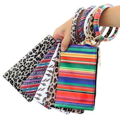 China Women's Main Chain Wallet PU Women Coin Purse Waterproof Leather Wristband Key Chain Wristlet for sale