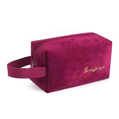 China Convenient High Quality Custom Logo Light Weight Polyester Material Makeup Cosmetic Bags Travel With Zipper for sale