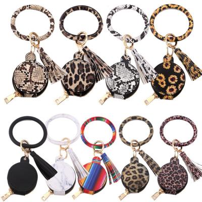 China Promotional Custom Made High Quality Cheap Round Waterproof Logo Metal Wallet Keychain for sale