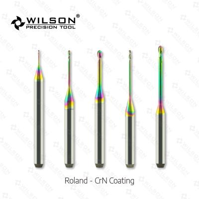 China For Dental Lab Cadcam End Mills Milling Burs CrN Liner Fit For Roland Machines-Cutting PMMA/Wax Cadcam Desktop for sale