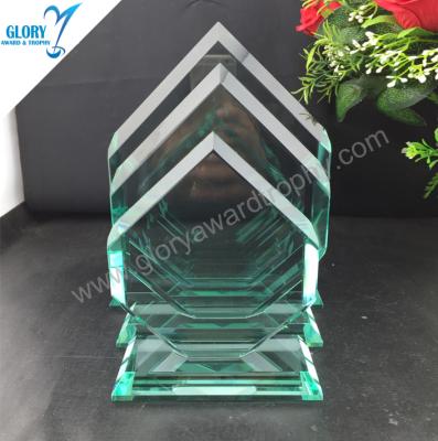 China Cheap Europe Trophy Iceberg White Jade Glass Award for sale