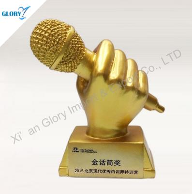 China Europe Resin Gold Microphone Music Trophy for sale