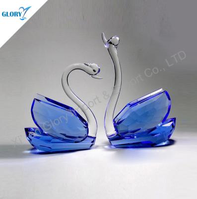 China Europe Crystal Swans Wholesale Crystal Ornaments blue for sale