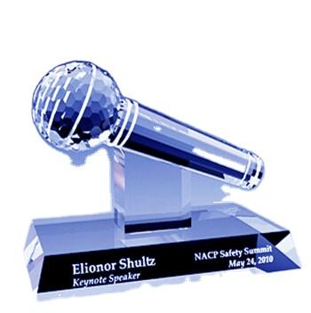 China Super Star Crystal Awards Crystal Microphone Trophy of Europe for sale