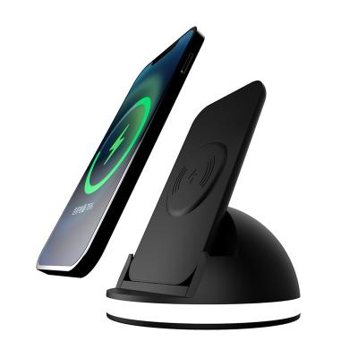 China Portable Wireless Charging Mobile Night Light Table Lamp Bracket 40WQI New Two Power In One Wirelles Charger With Lamp for sale