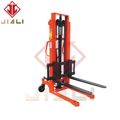 China Garment Shops Hydraulic Hand Pallet Truck Hand Spreader-Leg Forklift Stacker Hydraulic Manual Operational Manual Forklift for sale