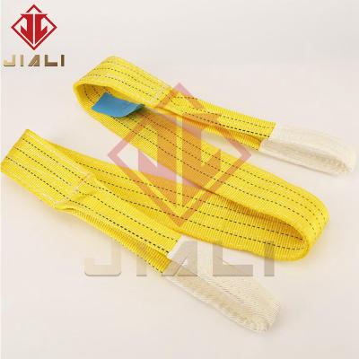 China Lifting flat industrial lifting sling color polyester double buckle sling colorful lifting belt for sale