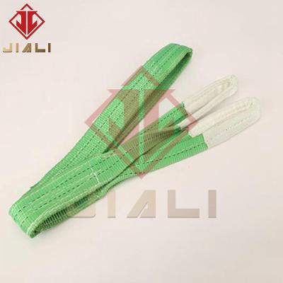 China Industrial Flat Flexible Sling Ton Lifting Sling Double Buckle Type 2 Ton 3 Ton Lifting Sling Colorful Polyester for sale