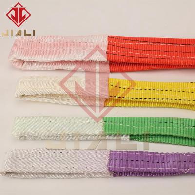 China Lifting Sling Industrial Polyester Yarn Color Sling High Strength Color Hoisting Polyester Flat Lifting Rope for sale