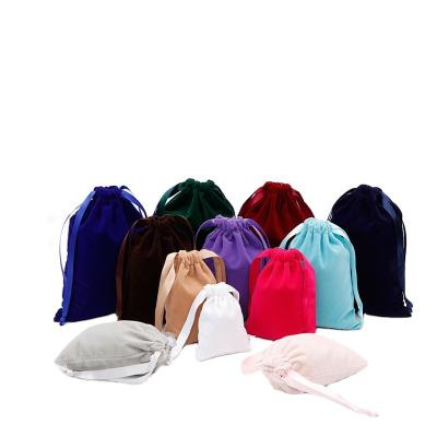 China Classic Custom Jewelry Pouches Drawstring Logo Jewelry Packaging Bags Velvet Small Pouch for sale