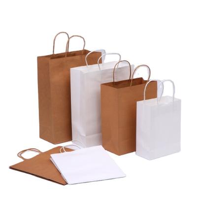 China Recyclable Cheap Customize Brown Kraft Paper Bag Handle White Paper Food Bag Cheap for sale