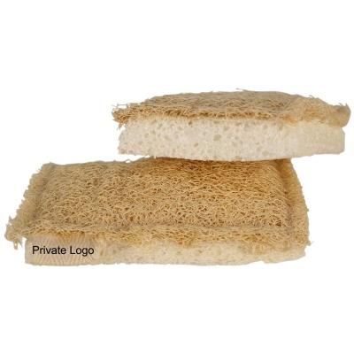 China Cellulose Loofah Cleaning Pads Sustainable Bilateral Soft And Hard Dual Function Kitchen Sponge Dishwashing Sponge Double Sided Dish Pads for sale