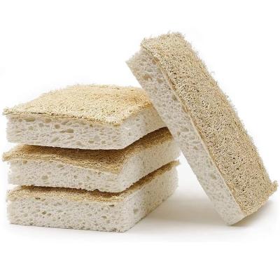 China 100% Biodegradable Natural Plant Material Zero Waste Dish Kitchenware Wood Pulp Cellulose Cleaning Plastic Free Sponge Stocked for sale