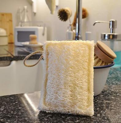 China Sustainable 100% Biodegradable Loofah Kitchen Dish Sponge Pad Dishwashing Loofah Natural Kitchen Dish Dish Clean Wash Cleaning Sponge for sale