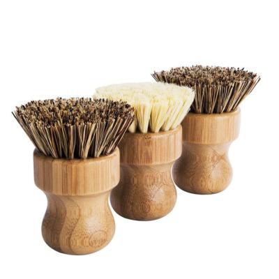 China Sustainable Zero Wast Kitchen Cleaning Brushes Sisal Bamboo Wood Coconut Fiber Multi Types Recycled Kitchen Pot Pan Scrub Brush for sale