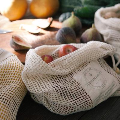 China Vegetable Reusable Mesh Bag For Fruits And Mesh Net Bag Eco Friendly Household Cotton Zero Waste Organic Reusable Product Shopping Bag for sale