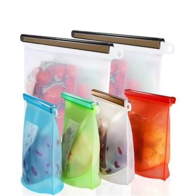 China Viable Certified Food Grade Silicone Food Storage Bag Set Reusable Package Of 8 10 12 14 15 Pcs Freezer Food Preservation Storage Bags for sale